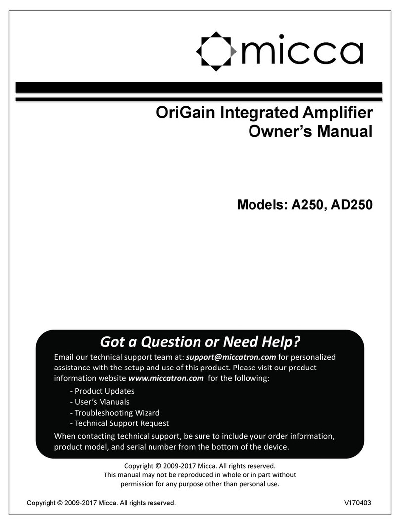 Micca A250 owner's manual