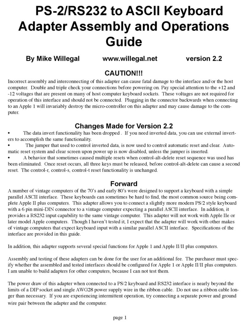 Mike Willegal PS-2/RS232 ASCII Keyboard Installation instructions