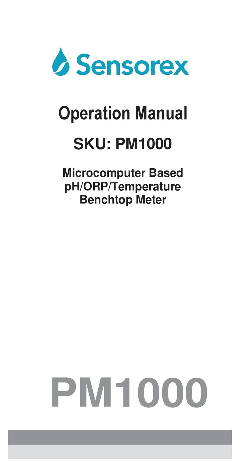 Sensorex PM1000 Operation manuals