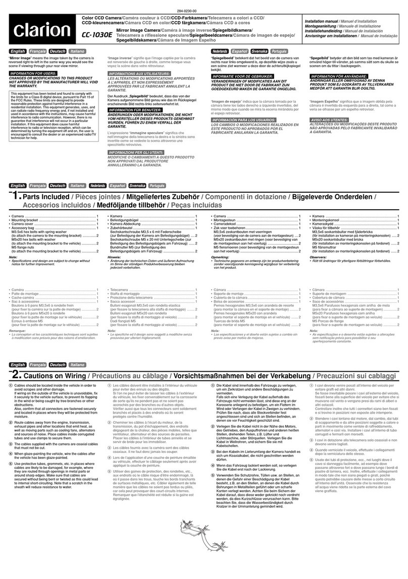 Clarion CC-1030E User manual