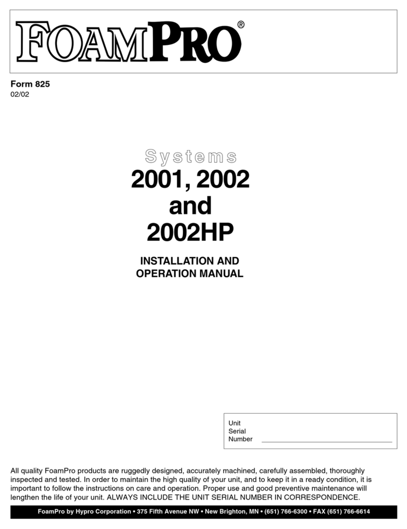 FoamPRO 2001 Installation and operation manual