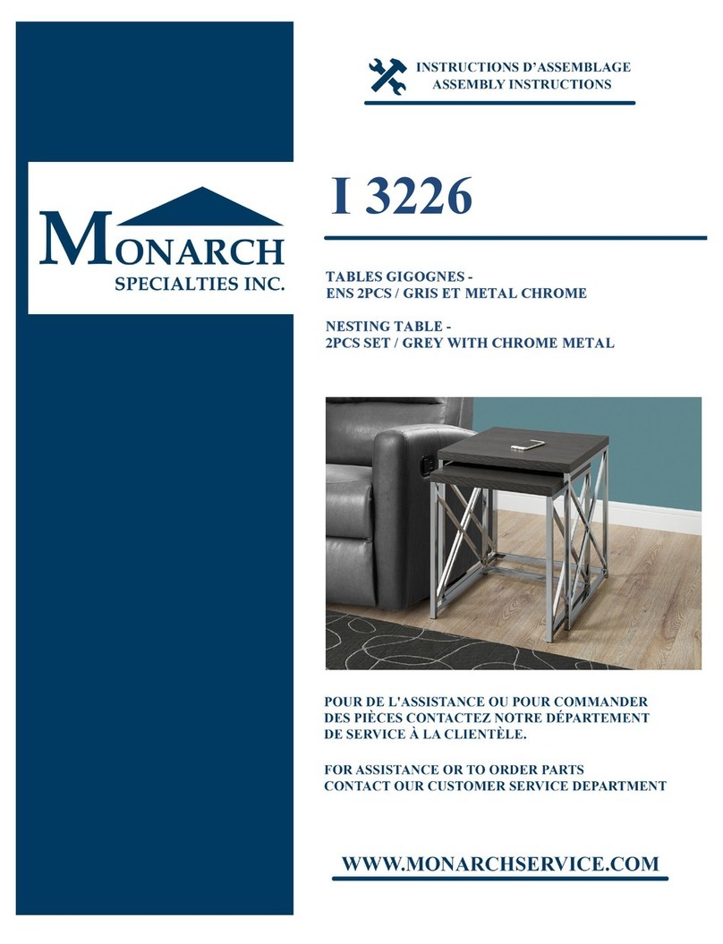Monarch Specialties I 3226 User manual Monarch Specialties I 3226 User manual