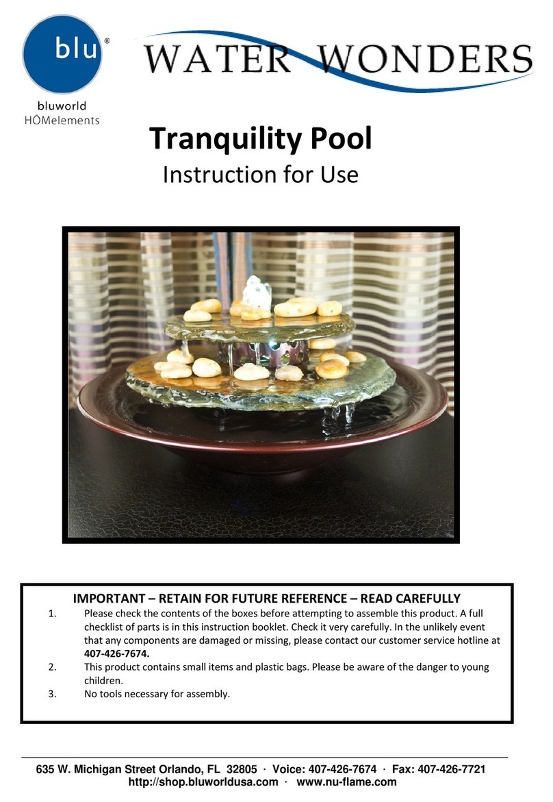 Bluworld Tranquility Pool Instructions for use