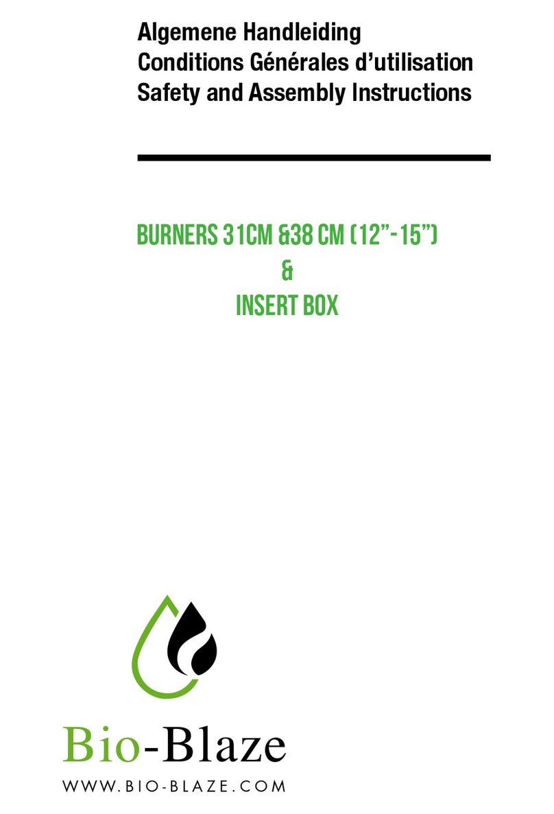 Bio-Blaze BURNER 31 CM, 12" INSERT Safety and assembly instructions