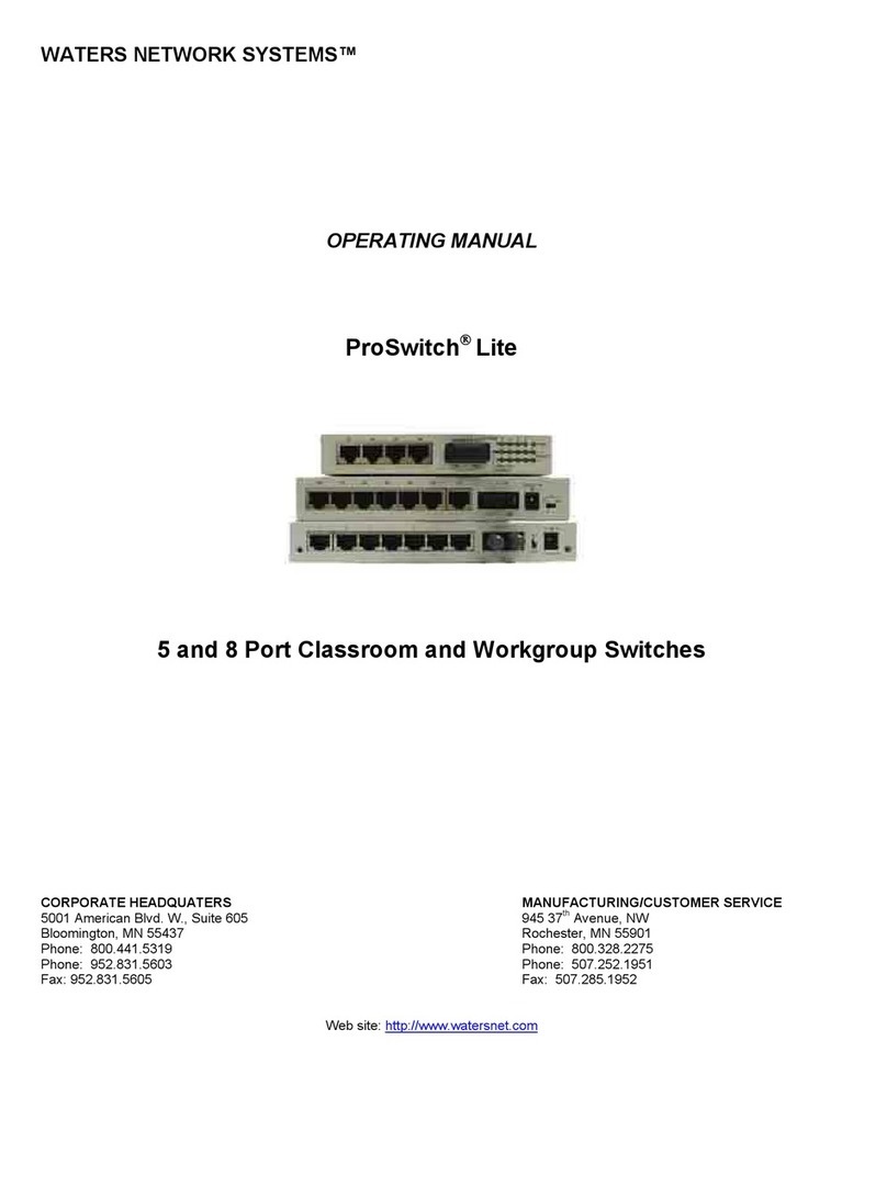 Waters Network Systems ProSwitch Lite operating manual