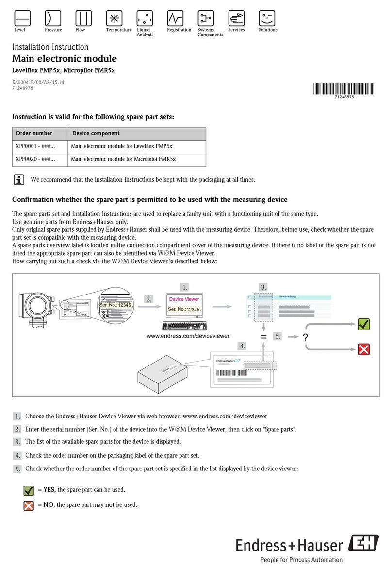 Endress+Hauser Micropilot FMR5 series User manual