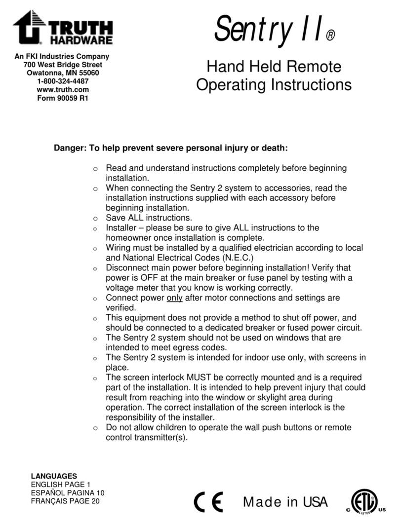 Truth Sentry II operating instructions