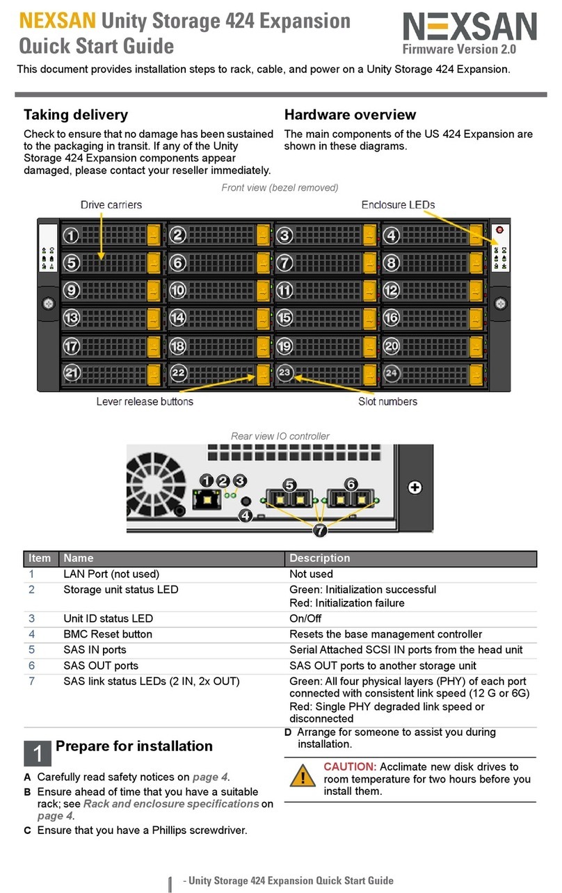 Nexsan Unity Storage 424 Expansion User manual