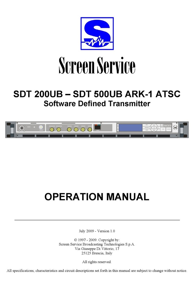 Screen Service Broadcasting Technologies SDT 500UB ARK-1 ATSC Operation manual