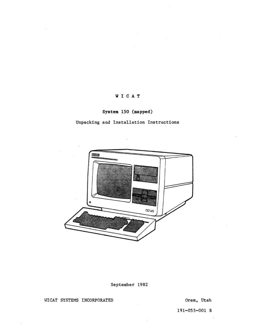 WICAT Systems Incorporated System 150 Unpacking and installation instructions WICAT Systems Incorporated System 150 Unpacking and installation instructions
