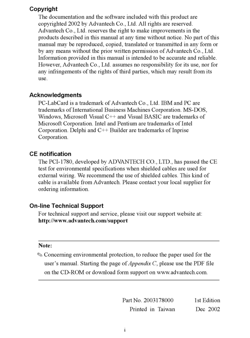 Advantech PCI-1780 User manual Advantech PCI-1780 User manual
