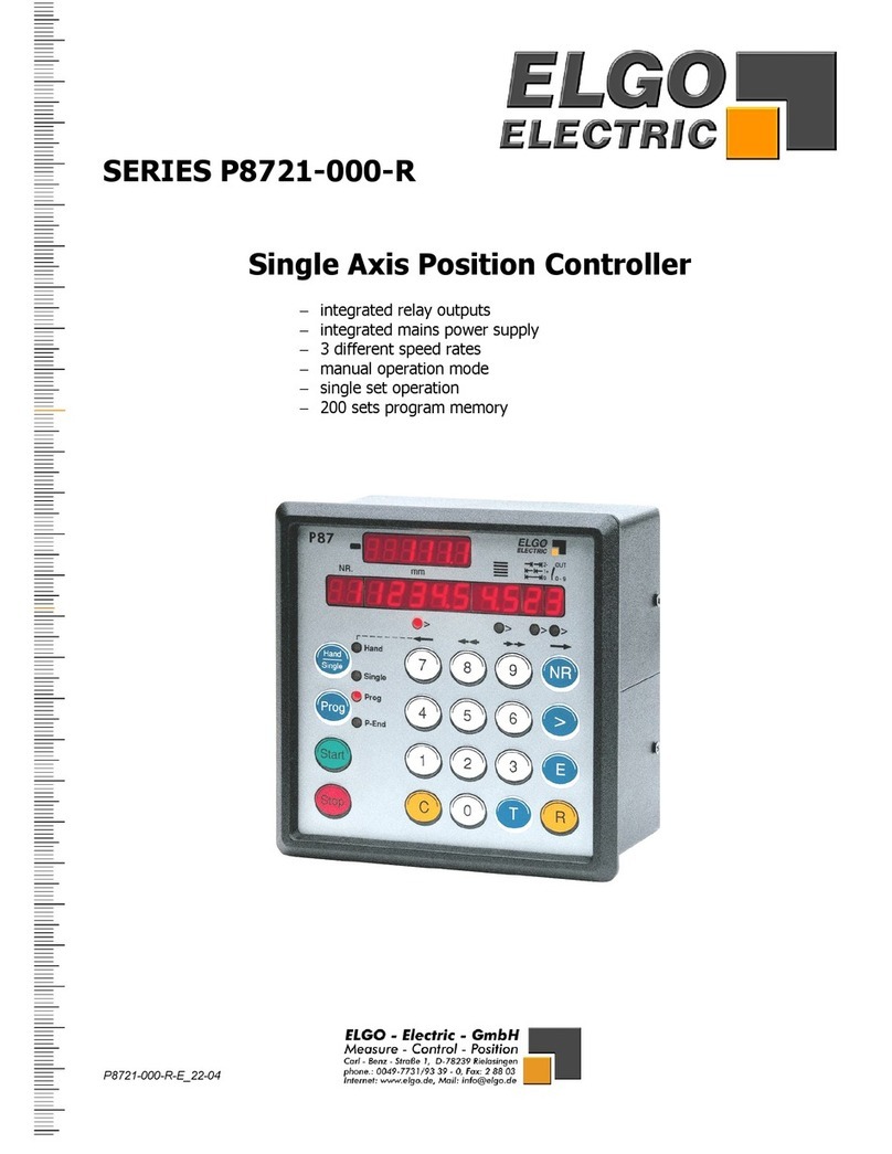 ELGO Electric P8721-000-R SERIES manual