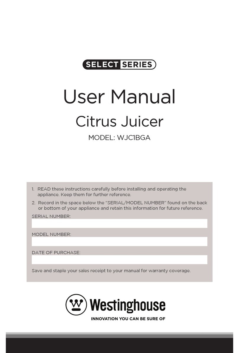 Westinghouse Select Series WJC1BGA User manual