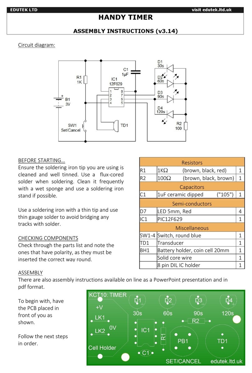 EDUTEK HANDY TIMER Assembly instructions