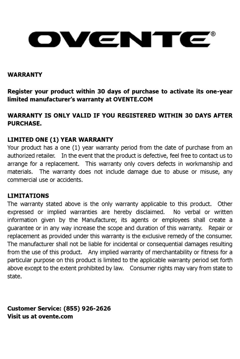 Ovente WA32 Series instruction manual Ovente WA32 Series instruction manual