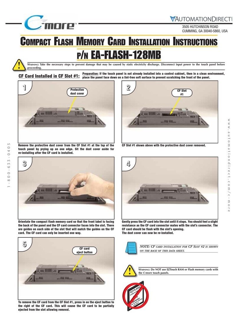 Automationdirect.com C-more EA-FLASH-128MB installation instructions