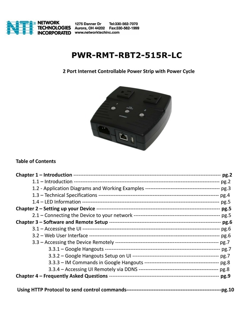 Network Technologies Incorporated PWR-RMT-RBT2-515R-LC manual