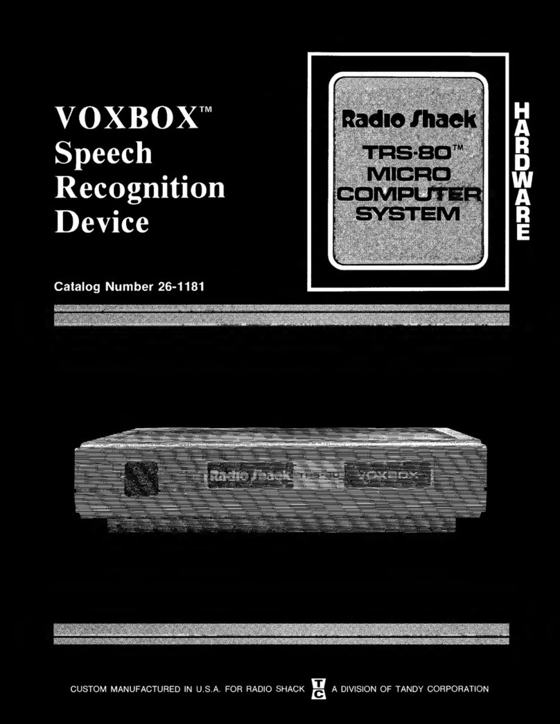 Radio Shack VoxBox TRS-80 Hardware manual