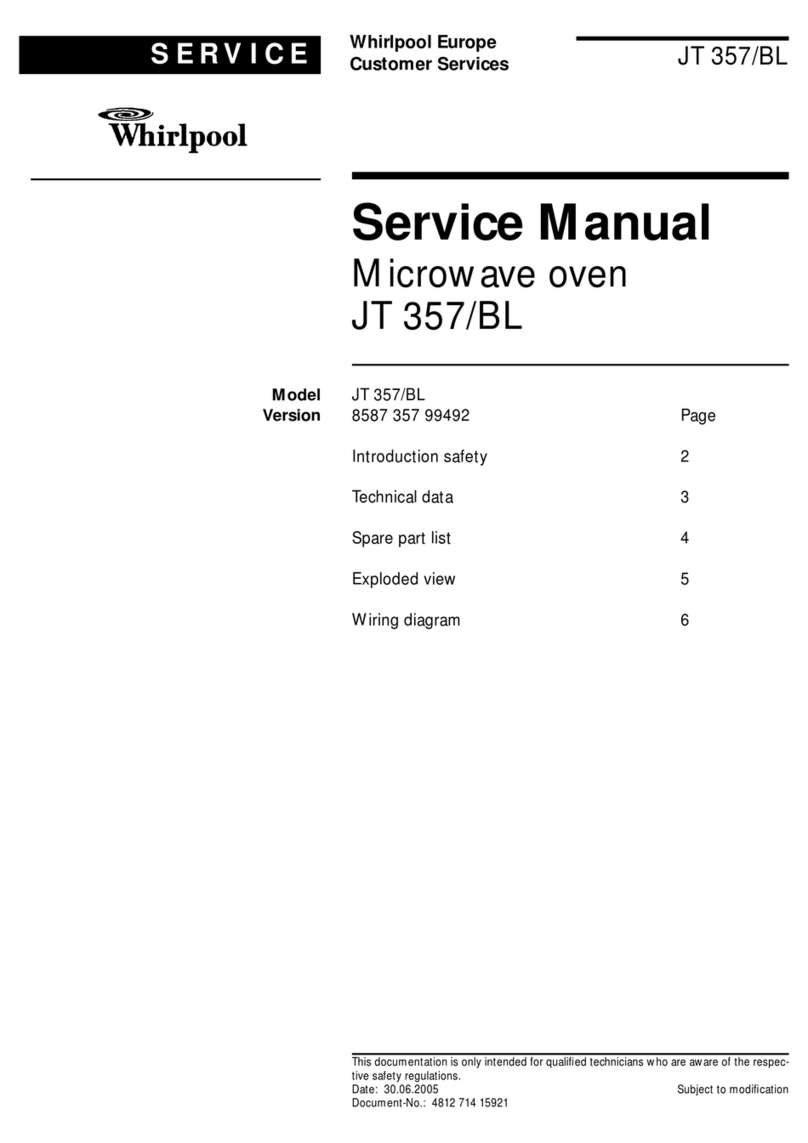 Whirlpool JT 357/BL Service manual