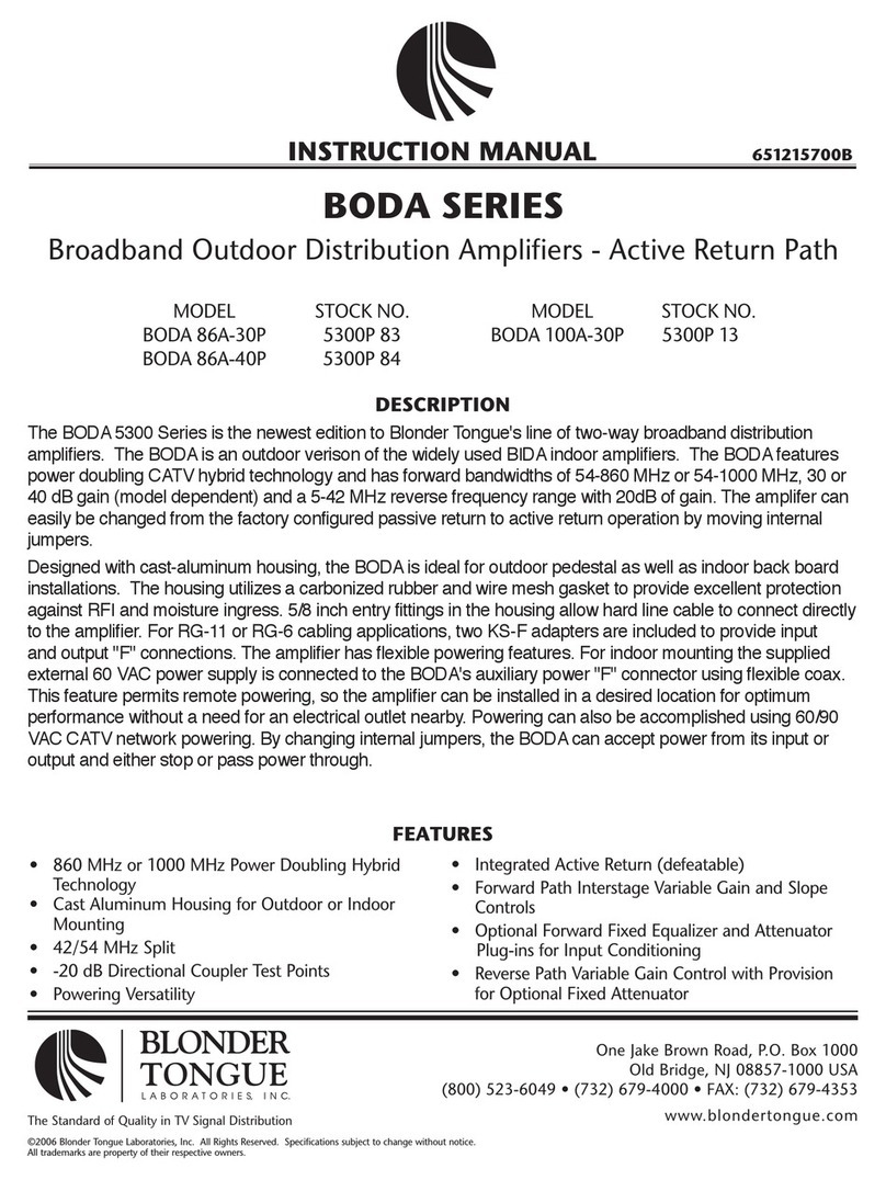 Blonder tongue BODA 86A-30P User manual