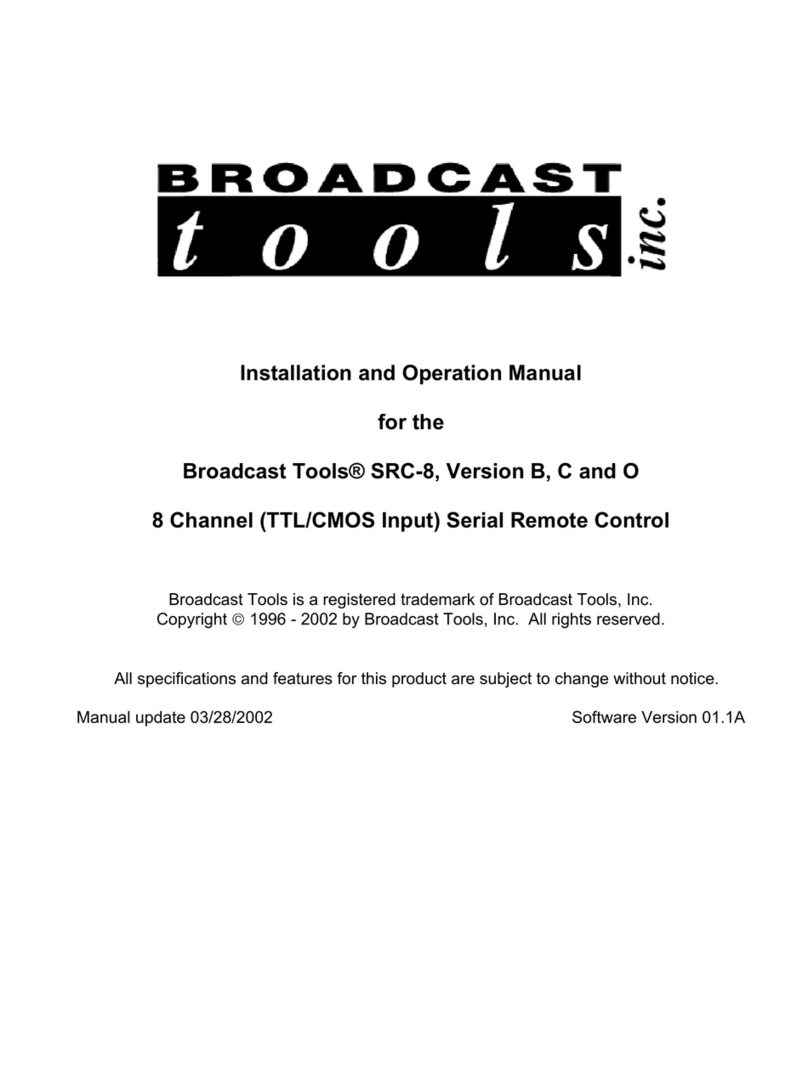 Broadcast Tools SRC-8 B User manual Broadcast Tools SRC-8 B User manual