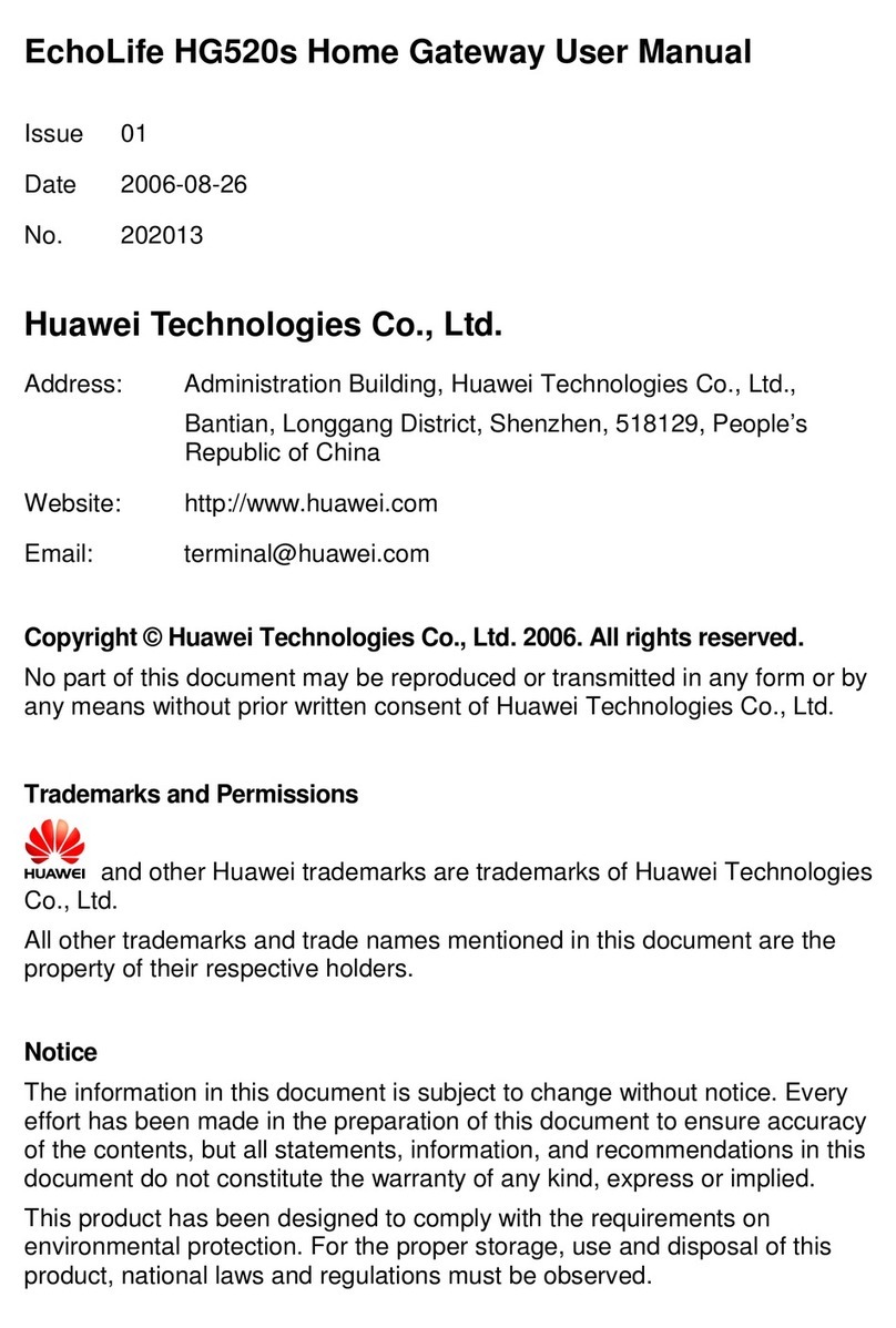 Huawei EchoLife HG520s User manual Huawei EchoLife HG520s User manual