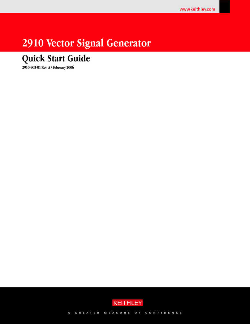 Keithley 2910-VSG quick start guide