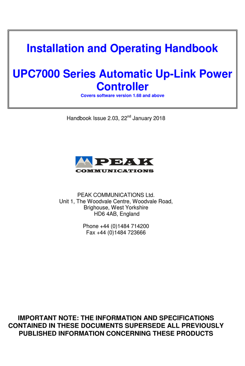 PEAK COMMUNICATIONS UPC7000  Series Installation and operating handbook