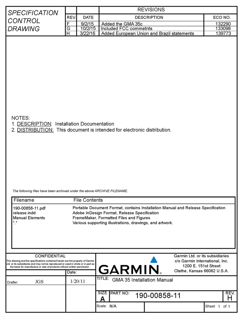 Garmin GMA 35 installation manual