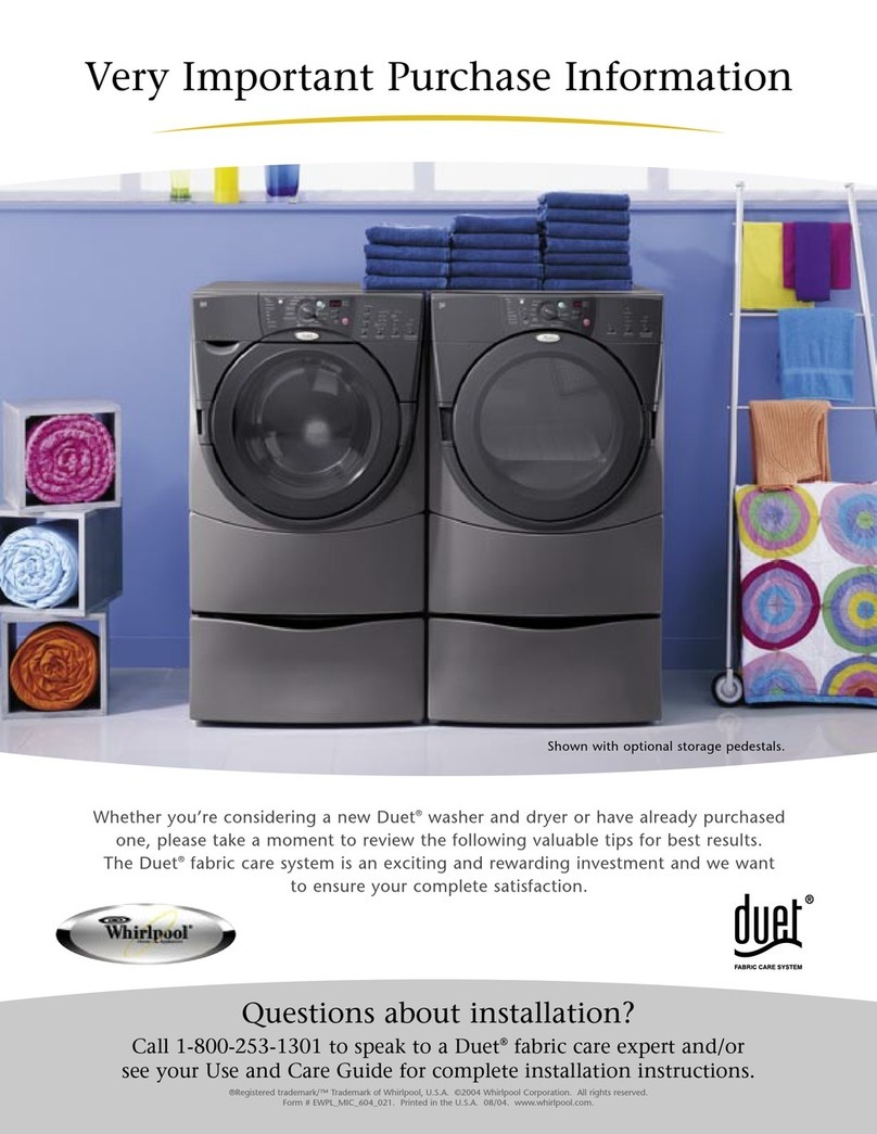 Whirlpool WPL-2727 Very Important Purchase Information Whirlpool WPL-2727 Very Important Purchase Information