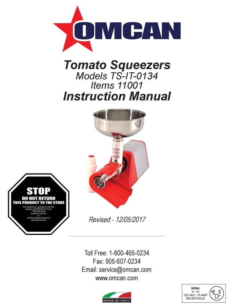 Omcan TS-IT-0134 instruction manual