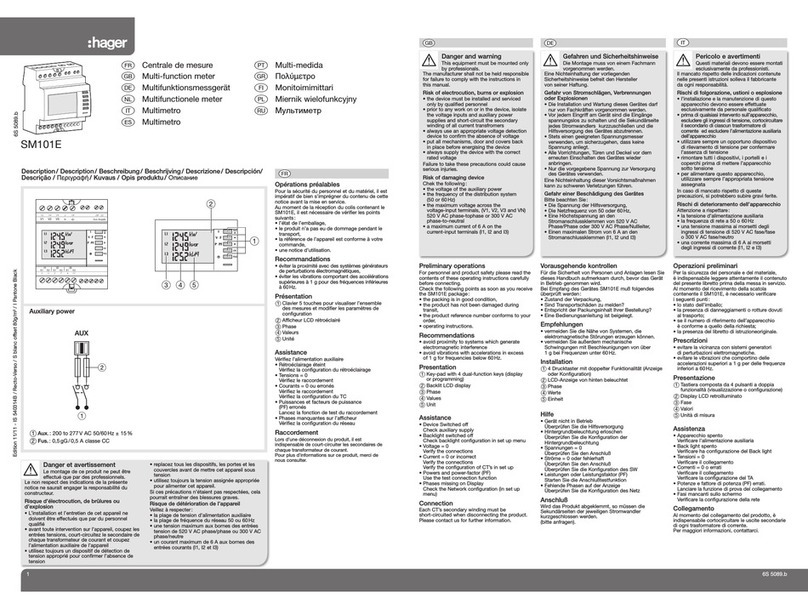 hager SM101E User manual
