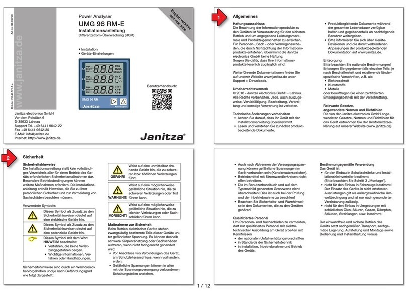 janitza UMG 96 RM-E installation manual