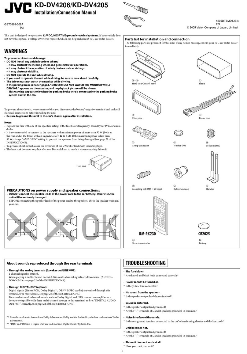 JVC KD-DV4206 Installation & connection manual