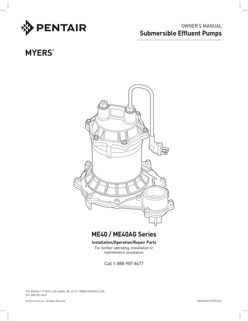 Pentair MYERS ME40A-11 User manual