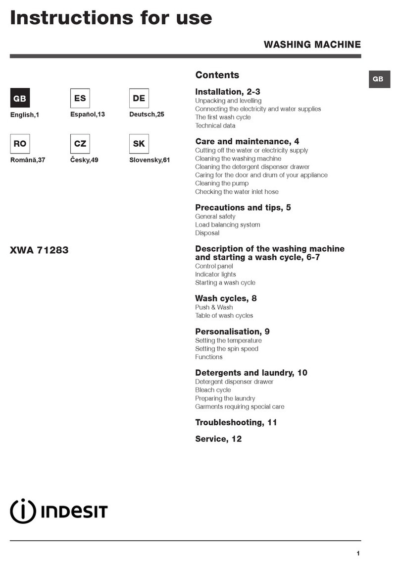 Indesit XWA 71283 Instructions for use
