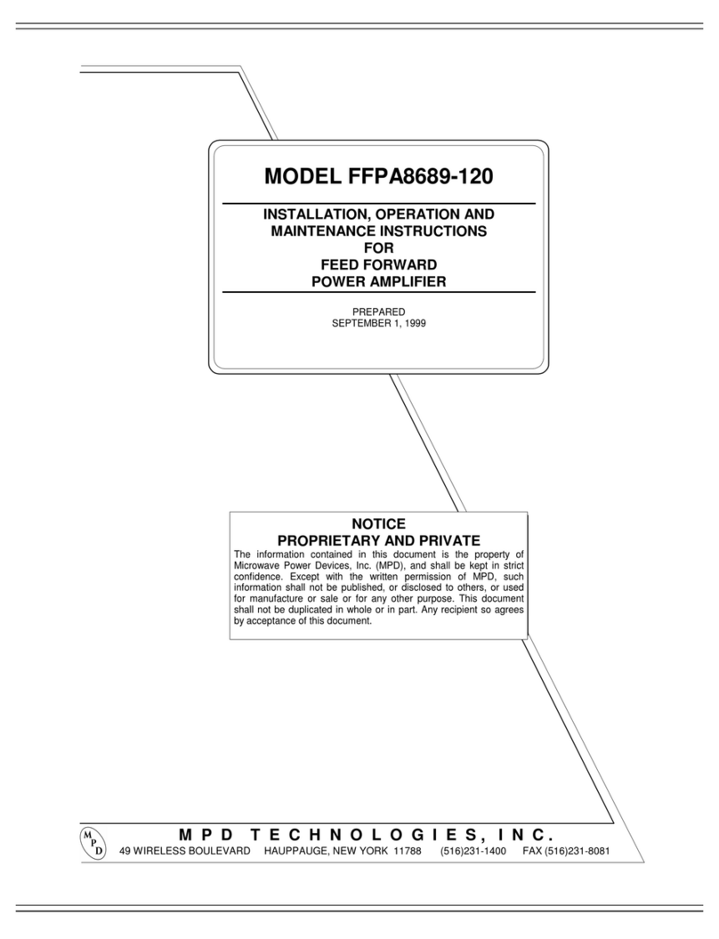 MPD Technologies FFPA8689-120 Installation, operation and maintenance instructions