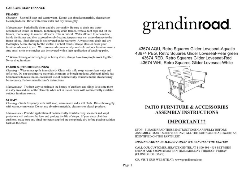 Grandinroad 43674 AQU Assembly instructions Grandinroad 43674 AQU Assembly instructions