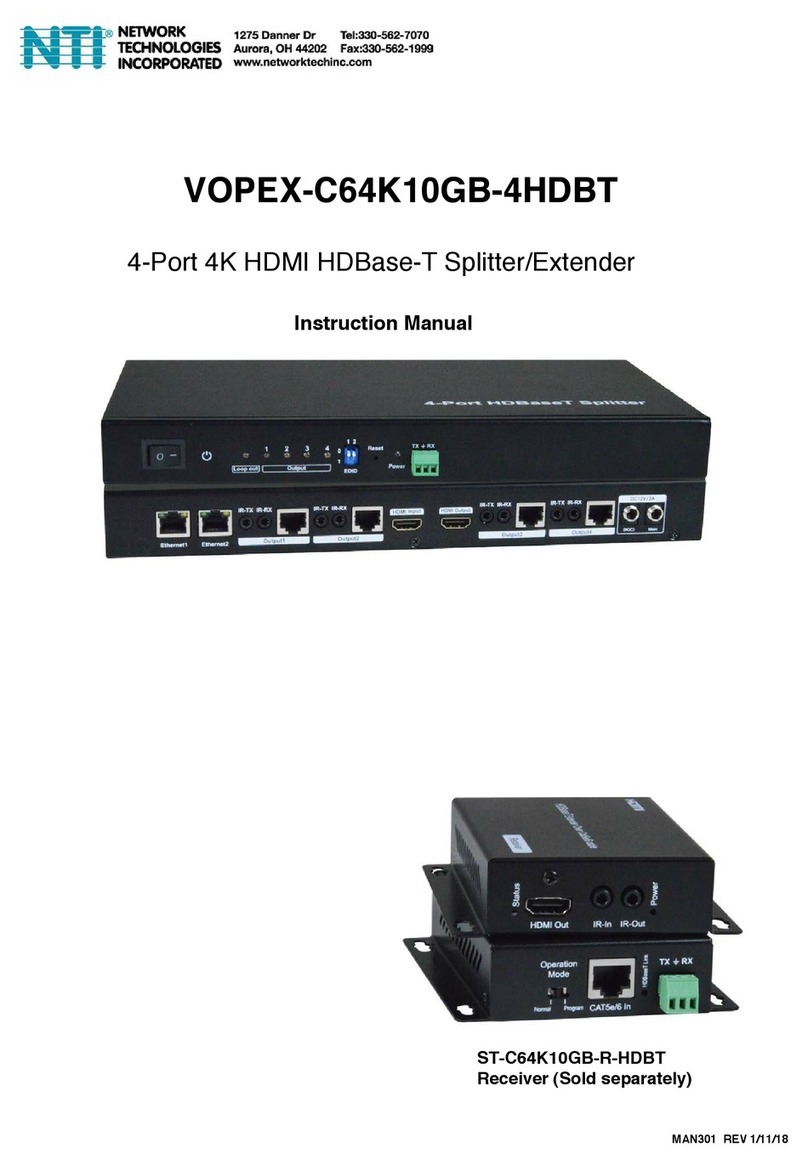 Network Technologies Incorporated VOPEX-C64K10GB-4HDBT User manual