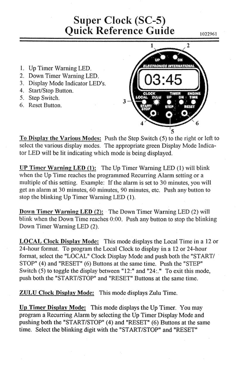 Electronics International Inc Super Clock SC-5 Quick reference guide