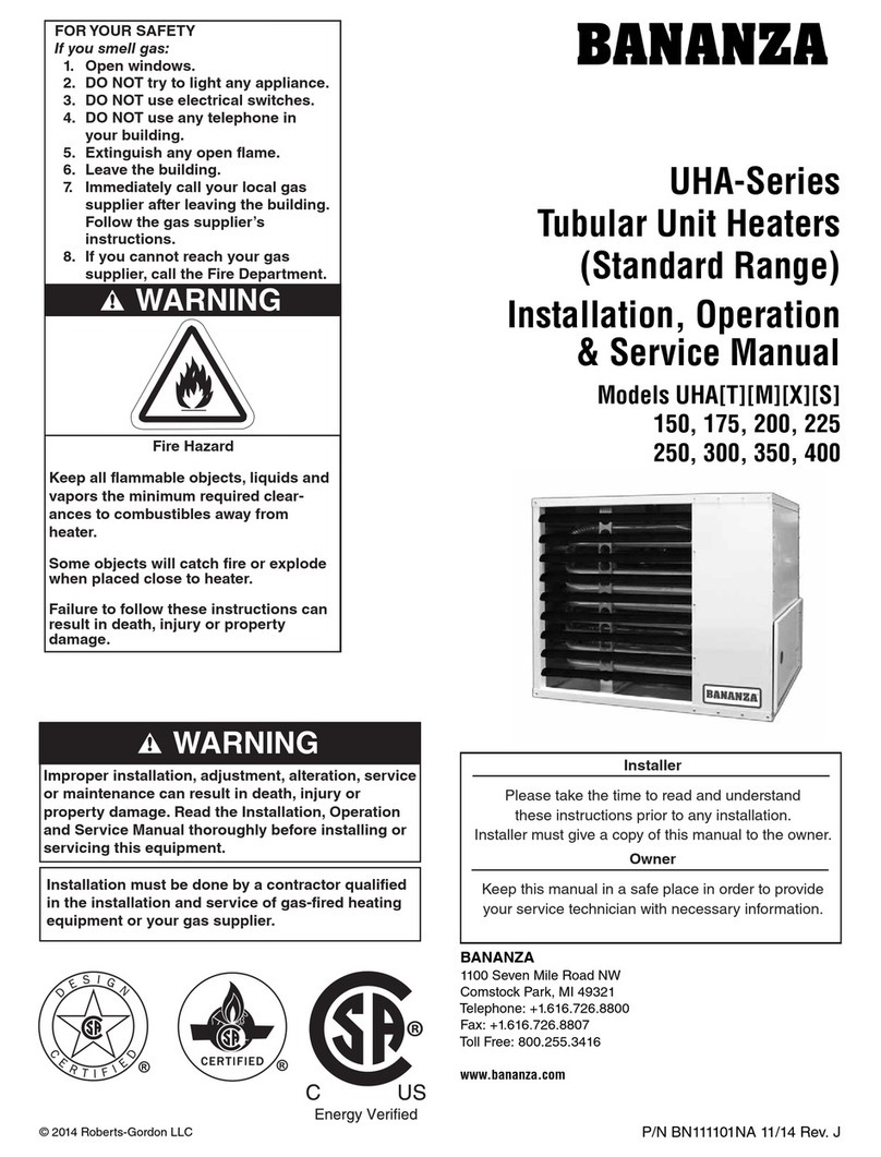 Bananza UHAT150 Installation, operation & service manual