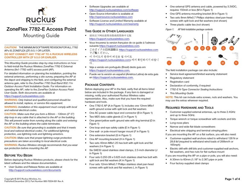 Ruckus Wireless ZoneFlex 7782-E Installation instructions manual