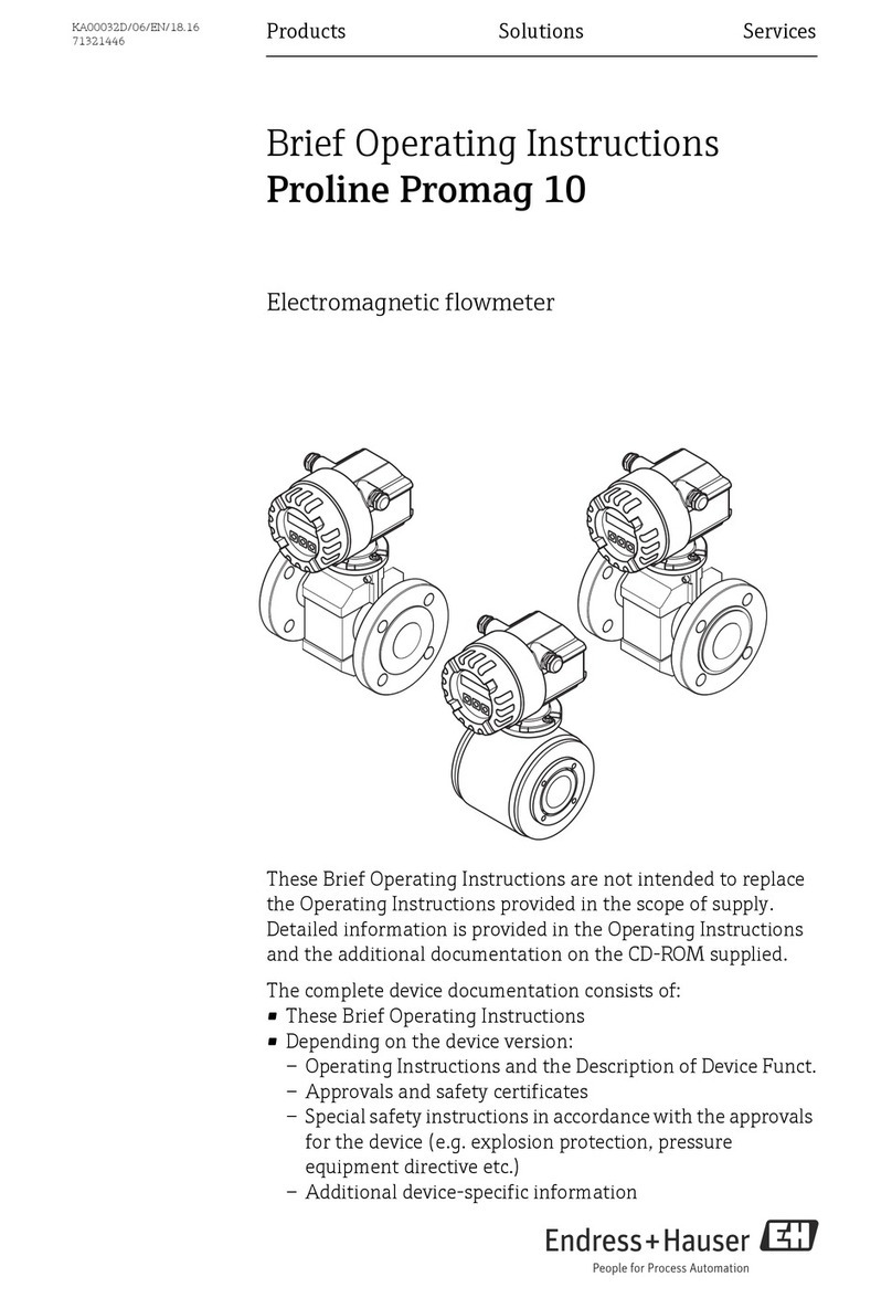 Endress+Hauser Proline Promag 10 Brief operating instructions Endress+Hauser Proline Promag 10 Brief operating instructions