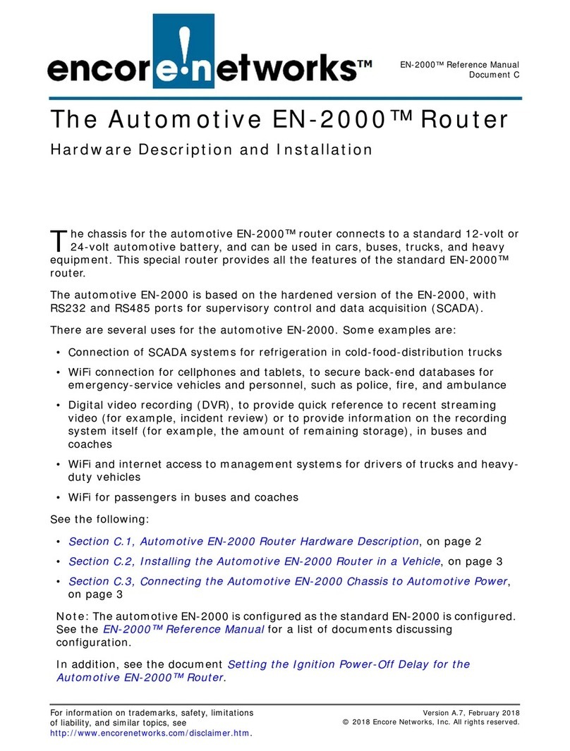 Encore Networks EN-2000 Operating and installation instructions