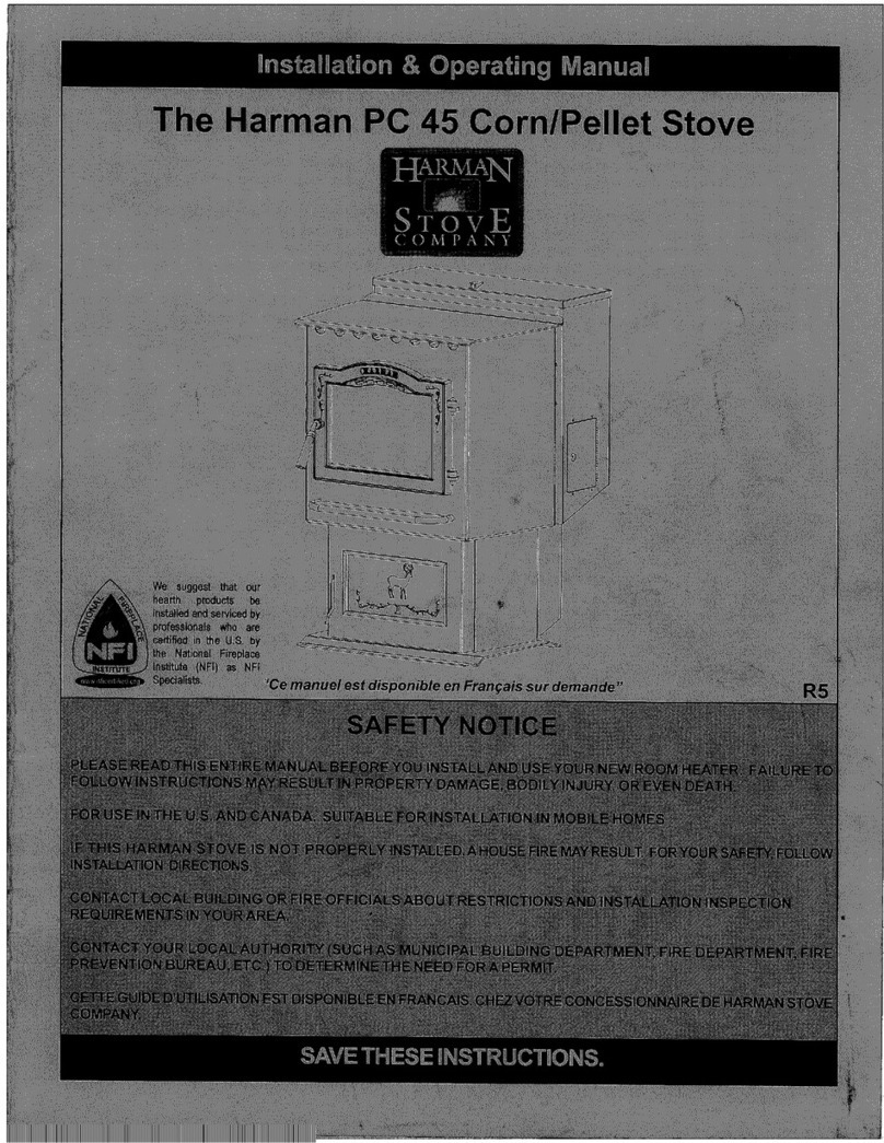 Harman Stove Company PC 45 Installation and operating manual