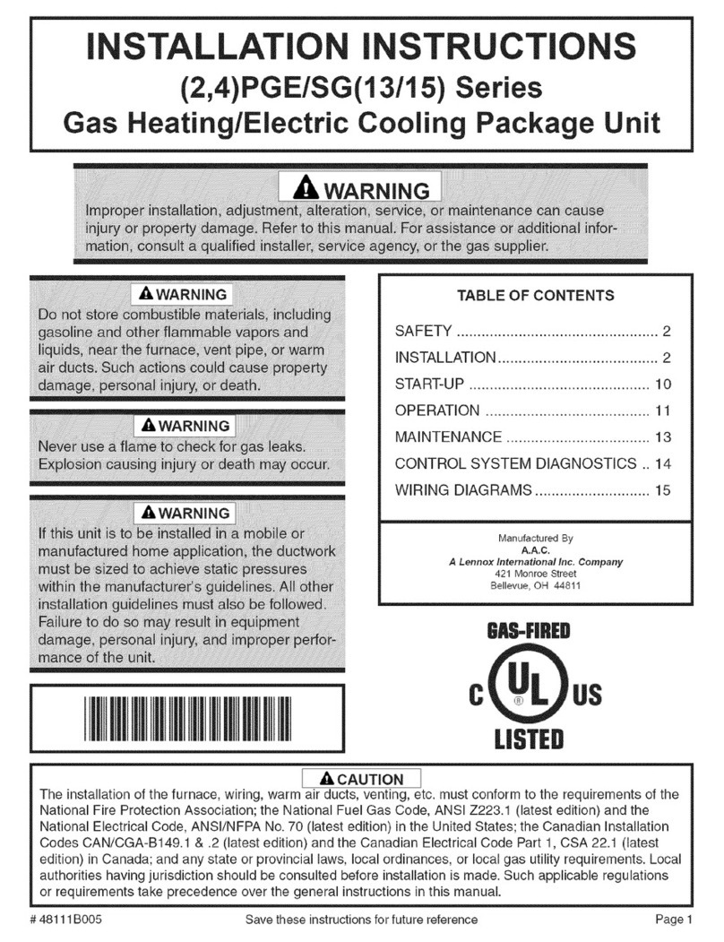 Lennox 2PGE13 series User manual