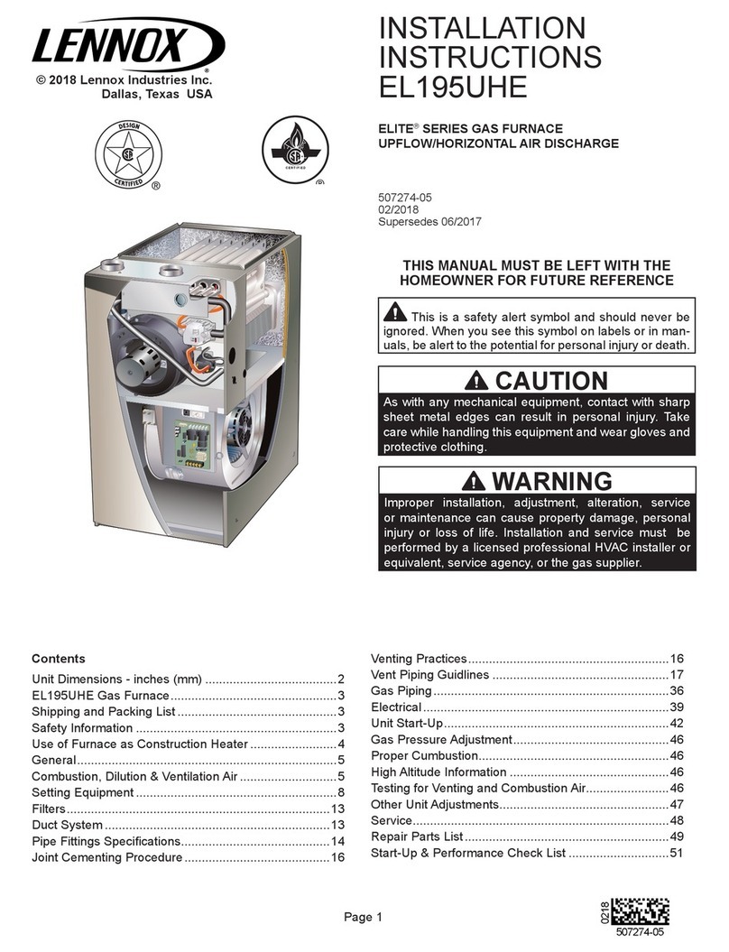 Lennox EL195UHE Elite Series User manual Lennox EL195UHE Elite Series User manual