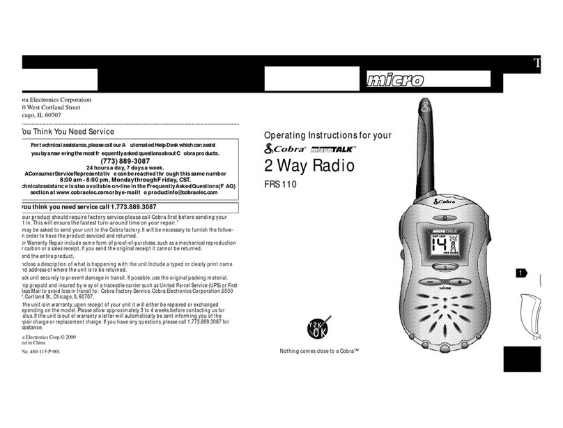 Cobra MicroTalk 2 FRS 110 User manual