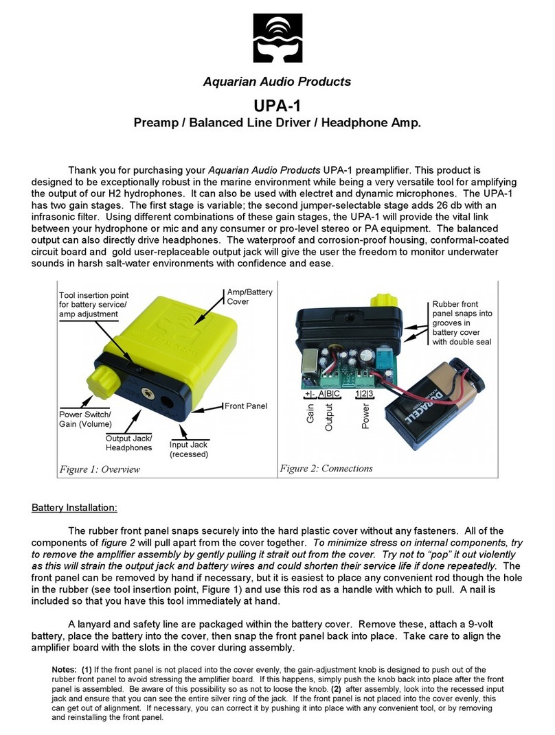 Aquarian Audio Products UPA-1 user manual