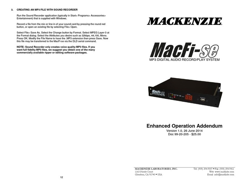 Mackenzie MacFi-se Installation and operating instructions